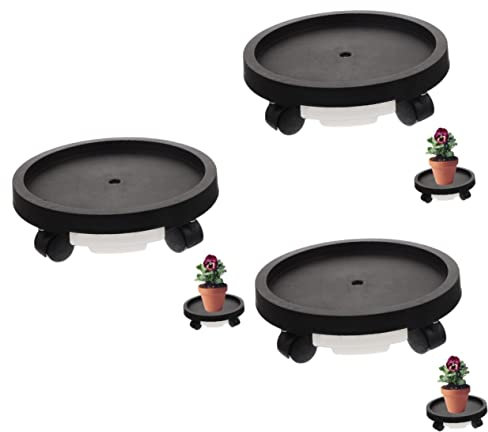Cabilock 3st Topfständer Mit Rollen Untersetzer Für Terrassenpflanzen Mit Rädern Rollbarer Pflanzenständer- Blumentöpfe Für Zimmerpflanzen Stativ Untersetzer Für Blumentöpfe Pp Anlage