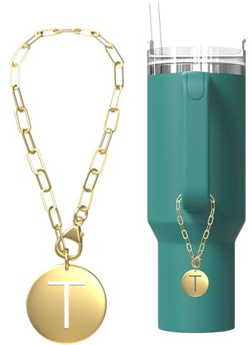TMNOVO Stanley Accessories Charms Gold Stanley Accessories 40 oz T Letter Charm for Stanley Cup Tumbler Accessories Compatible with Yeti & Hydro Flask