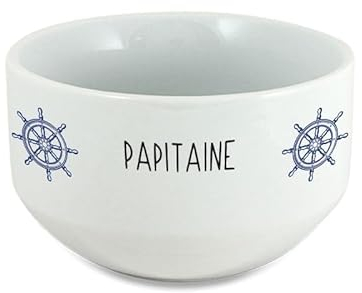 DECOHO Bol petit déjeuner personnalisable · Papitaine · Cadeau fête grand-père ou Anniversaire Papy