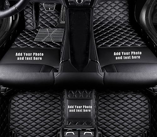 Tapis de Sol universels pour Voiture - Ajustement personnalisé - en Cuir synthétique - Étanche - Noir