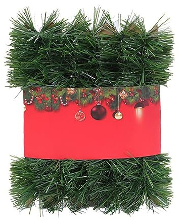 QOKLIYUI Festliche tannengrüne Girlanden für Weihnachten, einfach aufzuhängen und anwendbare Anlässe, PVC Weihnachtsdekoration, langlebig, Grün, 3 m
