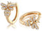 Richapex Boucles d'oreilles femme or 18 Carat Papillon Boucles d'oreilles Tendance Huggie Hoop Or Créoles Boucles d'oreille pour Filles Hypoallergénique bijoux avec Zirconium Cubique (Abeille)