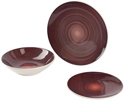 Bergner SET 12PCS VAJILLA DE GRES ROJO CLASSIQUE BG