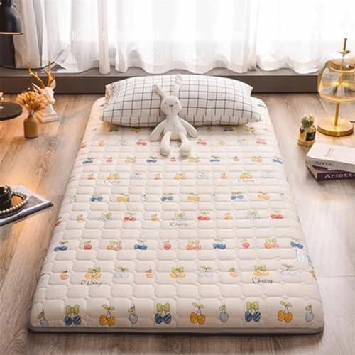 Rollmatratze Klappbett, Japanische Futon-Rollmatratze, Flauschiges Und Atmungsaktives Bodenbett, Kinder-Studentenwohnheim, Tragbares Doppel-Tatami (Color : Cherry, Size : 90cm*200cm)