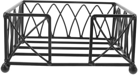 HOMSFOU Porte-essuie-Tout en Fer Porte-Serviettes en Métal Porte-Serviettes Plat Distributeur De Serviettes De Table Porte-Serviette Jetable Porte-Tissus Boîte De Rangement Le Fer Carré