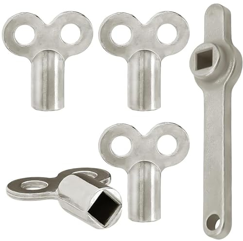 Ylinwtech 4 Piezas Llave De Radiador,Práctica Llave De Radiador,5 Mm Radiador Ventilación Llaves,2 Tipos De Llave De Purga De Radiadores, Mango Extendido,Radiadores Purgan Fácilmente