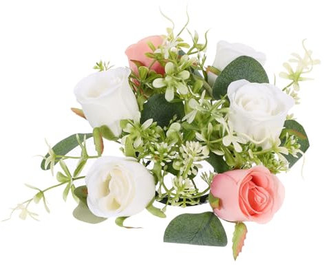 VINTORKY Floral Kerze Kranz Rose Gefälschte Dekorative Für Hochzeit Party Hause