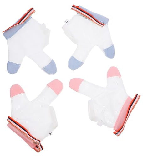 HAPINARY 2pairs Finger Sucking Stop Gloves for Boy Girl Thumb Guard to Prevent Nail Biting Breathable Cloth Design for Comfort Random Colors for Home and Outdoor Use