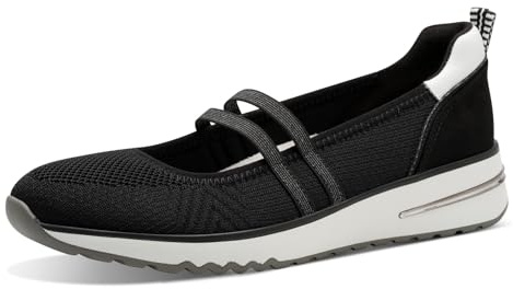 MARCO TOZZI Damen Slipper mit Riemen Bequem, Schwarz (Black Comb), 42 EU