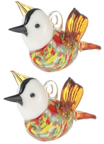 ULDIGI 2 STK Buntglasornamente Minifiguren Adler Tiere verzieren hängende Vogelverzierung Mini-Tiere Living Room Decoration wohnzimmerdeko hochzeitsdeko Kolibri-Schmuck Kolibri-