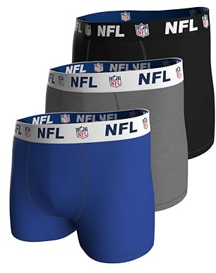 NFL Herren Shield 3pk Boxers, Blue-Grey-Black, L EU