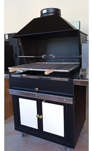 Barbecue a legna con girarrosto elettrico 97x70 (CON GRATICOLA)