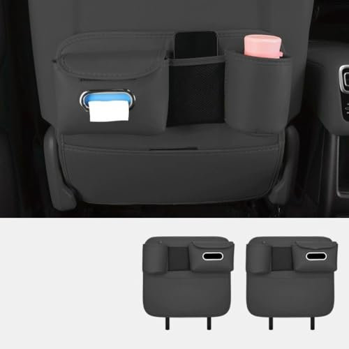 Bqieai 2PCS Auto PU Leder Sitz Rückenlehnen Anti Kick Pad, für Polo Golf T-Cross T-ROC Taigo GTI GTD Vordersitz Wasserdicht Antifouling Schützen Innere Zubehö,A-2PCS