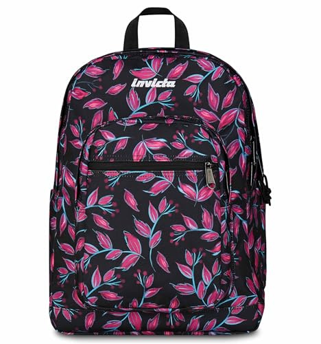 Invicta Zaino Scuola Jelek, Rosa, Doppio Scomparto Con Tasca per PC e Tasca per Borraccia, 34 lt, Scuola Media e Superiore, Zaino Ragazza