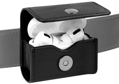 Geekria Magnetische Schutzhülle mit Gürtel, kompatibel mit Apple AirPods 4, AirPods Pro 2, AirPods Pro, AirPods 3, Ohrstöpsel, Gürtelclip, Schutzhülle (schwarz)
