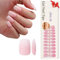 SXVME Soft Pre-Colored Acrylic Nail Tips, Ombre French False Nails Medium Short Square, Gradient Pink Press on Nails Short Coffin Full Cover Artificial Fake Nail Extensions for Women DIY 150 Pcs