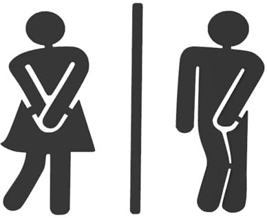 WC Toiletten Schild Männer Frauen Unisex Symbol | Toilettenschild ohne Bohren | WC-Schild für Badezimmer zum kleben | Einfache Montage Selbstklebend (Funny)