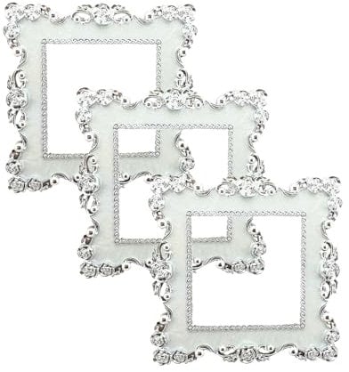 3PCS Light Switch Sticker, Light Switch Surround, Light Switch Cover Plates - Rhinestone Decorative Surround Stickers, Self-Adhesive Switch Protector for Home & Office (Silvery)