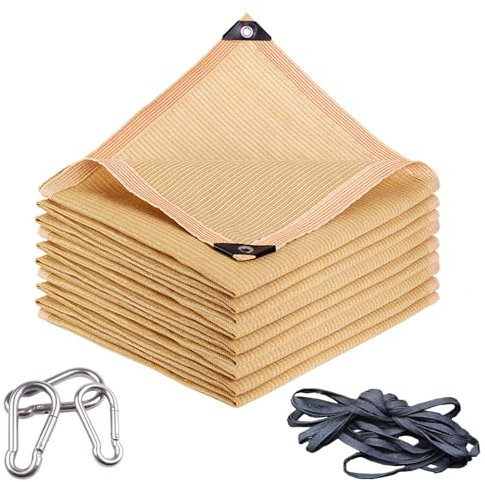 LRYELWA Filet D'Ombrage,Filet Protection Solaire 95% UV Tissu D'Ombrage,Voile d'ombrage Coupe-Ventpour,Couverture pour Serre Jardin Pergola Extérieur Auvent,avec Crochet et Corde (2m x 3m)