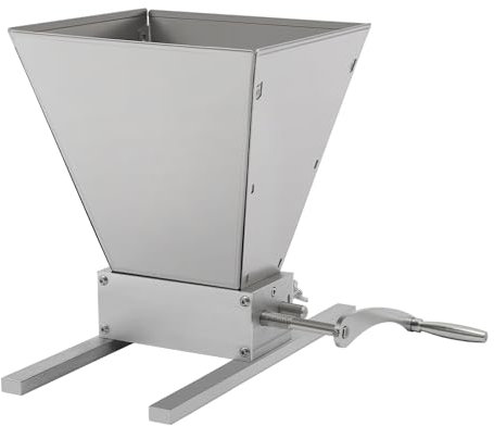 4L Manuelle Getreidemühle,Malzmühle Schrotmühle Barley Mais Schrotmühle,Einstellbare Edelstahlwalzen,Für Home Brew Biermühle