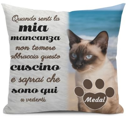 Umitive Personalisiertes Trauerkissen für Haustiere - Individuelles Foto & Name - Weiches Gedenkkissen für Hunde, Katzen - Trostgeschenk bei Tierverlust - Custom Pet Memorial Pillow (Style D)