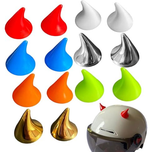 Kaxenig Motorrad Helm Hörner, Motorradhelm Hörner, 14 Stück Helm-Dekoration, Motorradhelm Devil Demon Helms-Zubehör