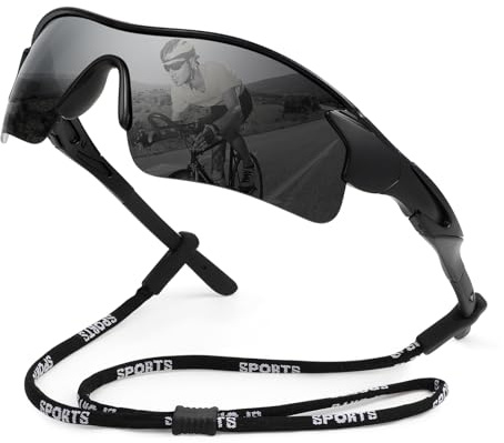 Hifot Gafas de Sol Polarizadas Deportivas Hombre Mujer, Protección UV400 Gafas Ciclismo Running, con Monturas Ligeras Envolventes para Bicicleta Carrera Pesca Esquiando Surf Golf Conduciendo Mtb