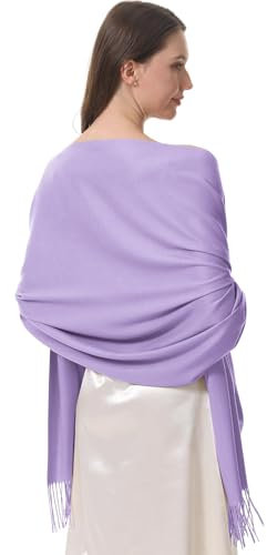 lifwimner Pashmina Schal Damen Festliche Stola für Abendkleid Tücher Schultertuch Geschenk für Winter Hochzeit Herbst Braut Party (Lila)