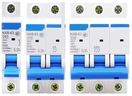 KVEIYIIC 1 Mini disjoncteur à air NXB-63 Courbe D 1P 2P 3P 4P DZ47(6A)