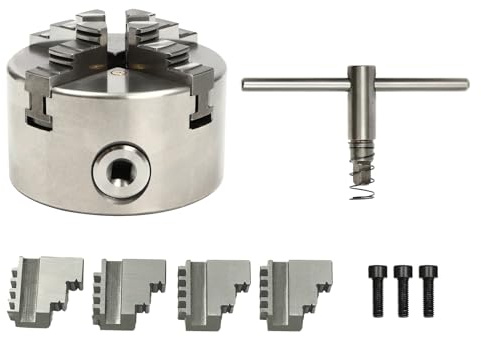 LKHDONG 4 Backenfutter Ø 80mm/100 mm Drechselfutter Selbstzentrierendes Spannfutter Vierbackenfutter Hochpräzises Drehbankfutter 6600 r/min Drechselspannfutter Drechselbank (80mm)