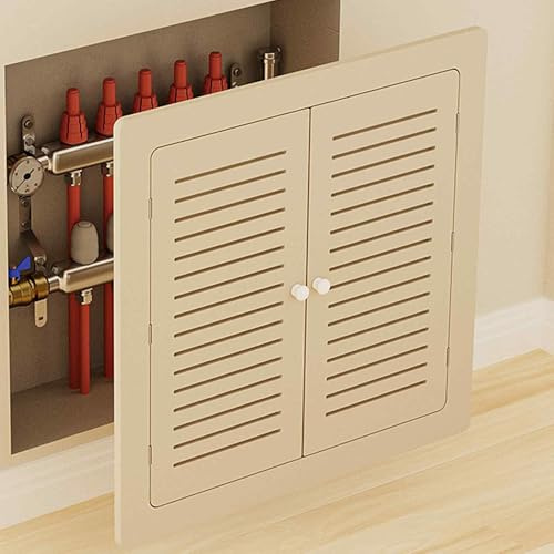 Cache-radiateur en Bois, Meuble Radiateur avec Panneau D'accès, Vanne D'arrêt D'eau Amovible et Porte Cachée, pour la Maison et le Salon(Beige,25x25cm/10x10in)