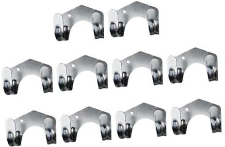 HIAKDOFT 10 pièces Crochet Double Fer Robuste avec Support Mural pour Tuyau Arrosage et Outils de Jardinage Incluant Vis Installation Antirouille et Résistant pour Rangement Mural