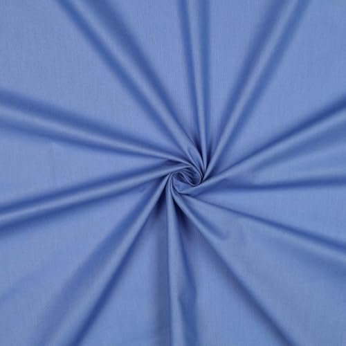 VmG-Store Baumwollstoff Uni 100% Baumwolle Meterware ab 50cm Oeko-Tex zertifiziert für Kleidung DIY Nähprojekte Patchwork Deko (112 Dark Sky Blue, 50 x 148cm)
