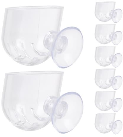 Yardwe Lot de 8 Vases Suspendus en Acrylique Transparent avec Ventouses Pots de Fleurs Muraux Ovales Petits pour Aquarium Matériel de Reproduction et Culture Hydroponique D’Intérieur