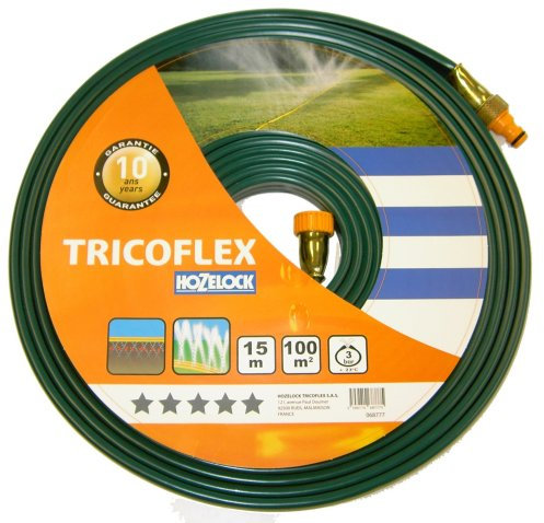 Hozelock - Manguera plana perforada 15 m que cubren 54 m2 de superficie