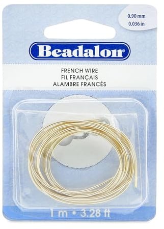 Beadalon French Wire, 0.90 mm / .036 in, Gold Color, 1 Meter