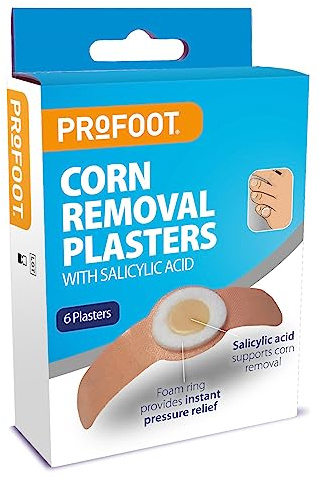 Profoot Corn Removal Plasters, Containing Salicylic Acid (1 Pack) | 6 Adhesive Plasters, Effectively Removes Corns and Calluses, Ideal Pain Relief