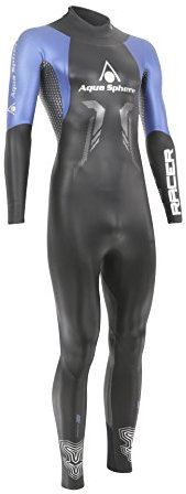 Aquasphere Herren Racer Triathlon-Neoprenanzug, schwarz/blau, XS-Height (150-165 cm