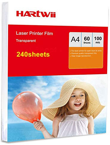 A4 OHP Film Overhead Projector Film - 240 Sheets for Laser and Copier Printing Jet Hartwii