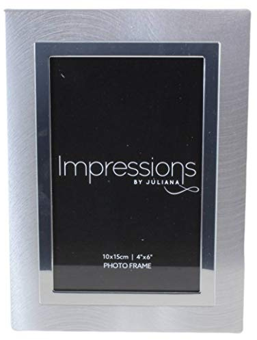Impressions By Juliana Brushed Metal Two Tone Silver Photo Frame 4''x6''
