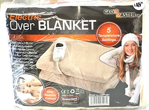 Electric Heated Throw Over Blanket Soft Fleece Washable Polyester Warm Mattress