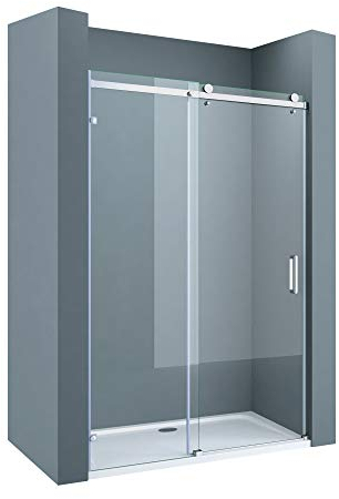 Sogood Porte de Douche Transparent pour Niche 125cm Paroi de Douche avec Porte Coulissante Teramo4-2 en Verre de Sécurité Anticalcaire 125x195cm