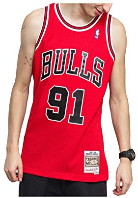 Mitchell & Ness NBA Swingman Road Jersey Bulls 97 Dennis Rodman Red, XXL