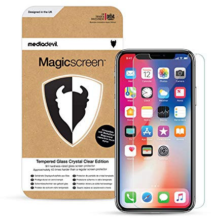 MediaDevil Screen Protector for iPhone 11 Pro and iPhone XS/iPhone X - Tempered Glass with Easy-Installation Positioning Frame (2-Pack)
