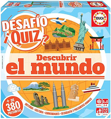 Educa Borrás 18218 Desafio Quiz-Descubrir EL Mundo, Verschieden, One Size