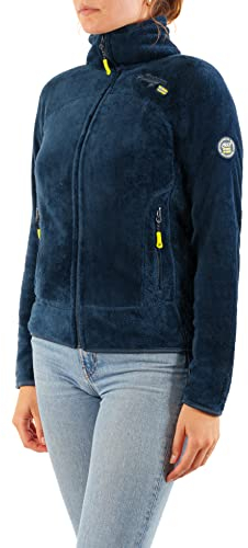 Geographical Norway Upaline Lady - Fleece Fine Frauen Warm Fermetur Zip - Jacke Herbst Winter Frühling Warm Frauen - Long Sleeve Pullover Pelz Weich Komfort Outdoor (Marine M-Größe 2)