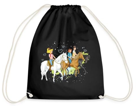 Spreadshirt Bibi Und Tina Ausritt Mit Alexander Falkenstein Turnbeutel, One size, Schwarz