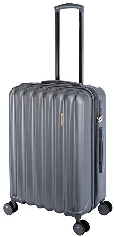 Travelhouse - Porto - Hartschalen-Koffer Koffer Trolley Rollkoffer Reisekoffer Erweiterbar, 4 Rollen, 66 cm, 70 Liter, Grau