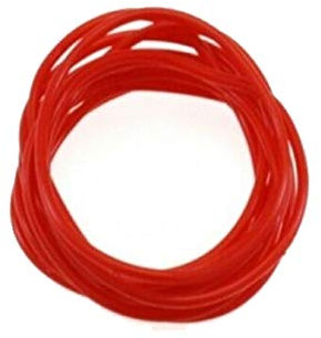 Lizzy Pack of 12 Neon Gummie Bracelets | Bright Gummy Jelly Rubber Bangles Shag Bands Friendship Wristbands | Party Bag Fillers and 80s Halloween Fancy Dress Accessories (Neon red)