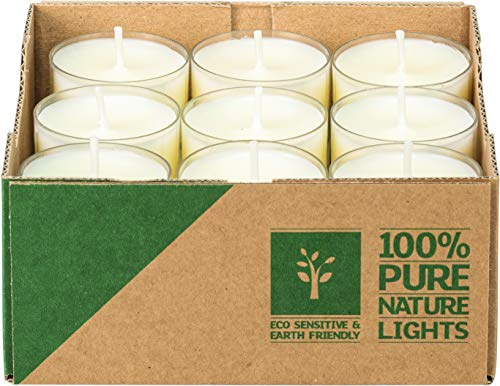 safe candle Wenzel Nature Lights Pure, 27 Stück, umweltfreundlich, plastikfreie Verpackung - Klein (4 Stunden Brenndauer) (Natural)